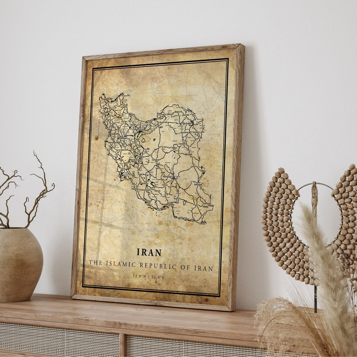 Iran Vintage Map Poster Print, Country Road Map - Image 4
