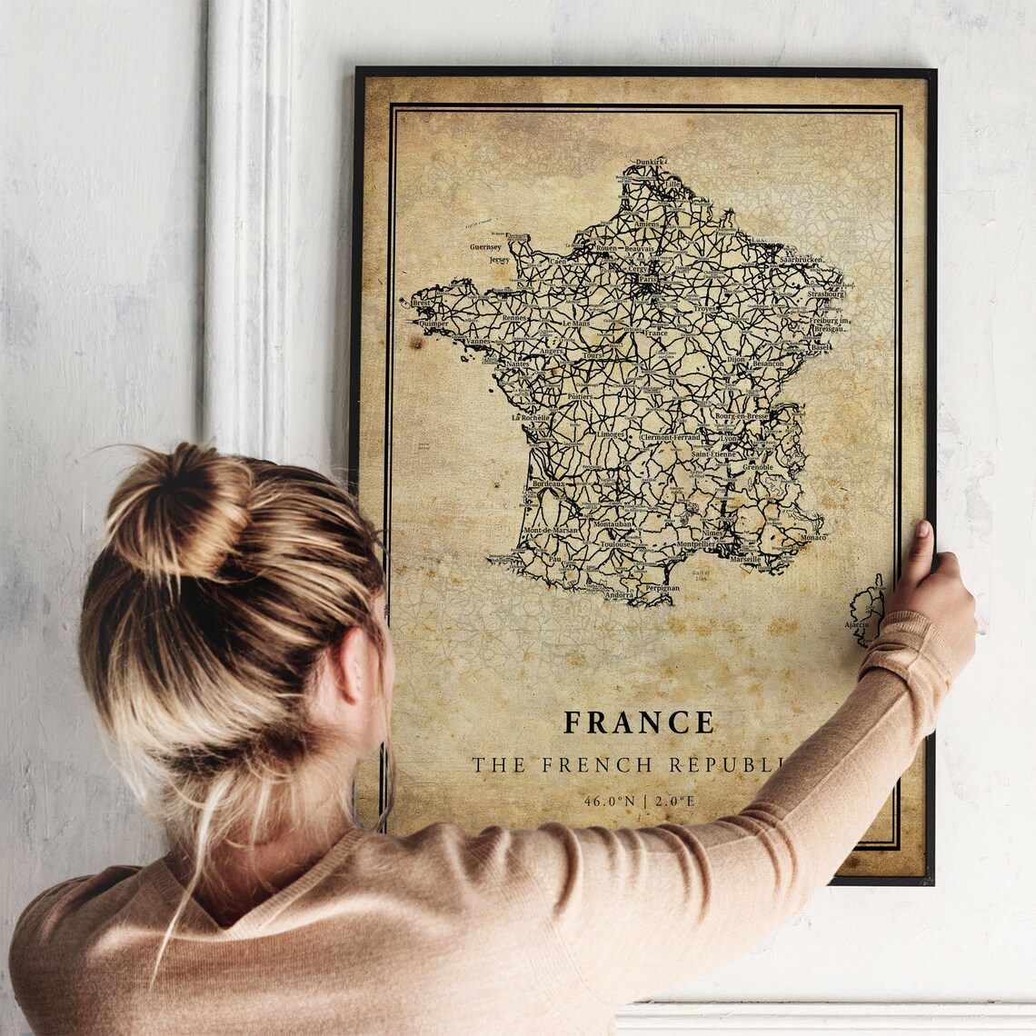 France Vintage Map Poster Print, Travel Poster - Image 2