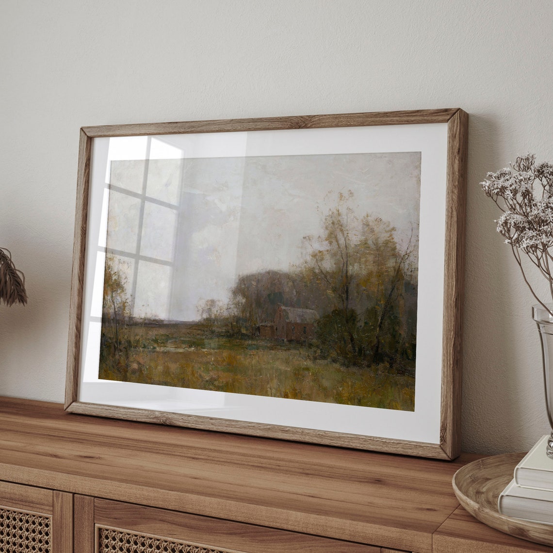 Rustic Autumn Field With Small Red Barn Nestled Among Trees Poster - Image 4
