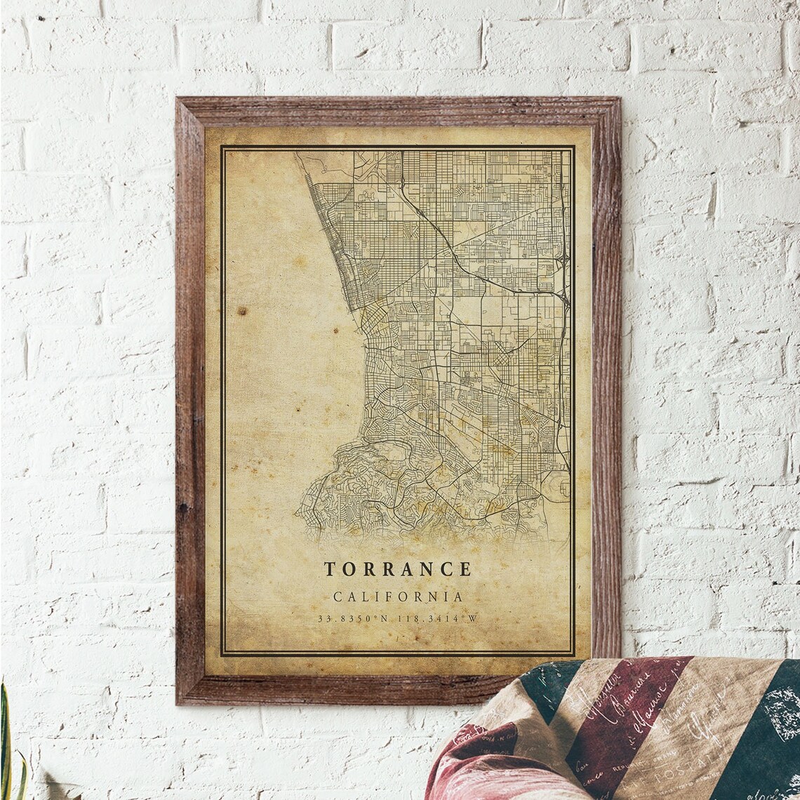 Torrance Vintage Map Poster, Rustic California Travel Poster - Image 3