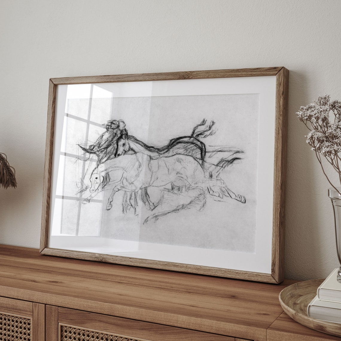 Galloping Horse Race Sketch Vintage Equestrian Drawing Poster - Image 4