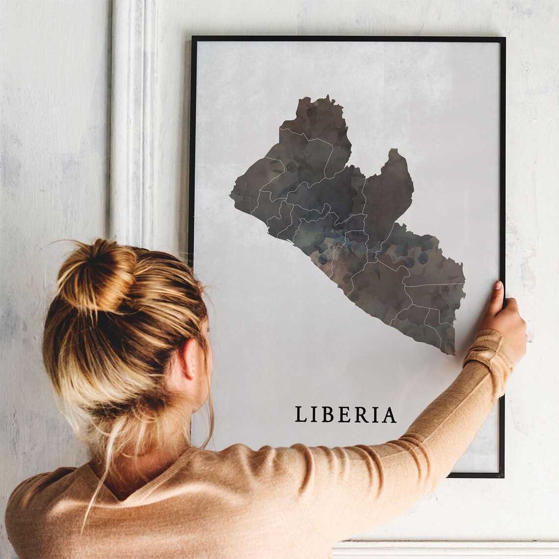 Liberia Vintage Style Map Print, Travel Poster - Image 3