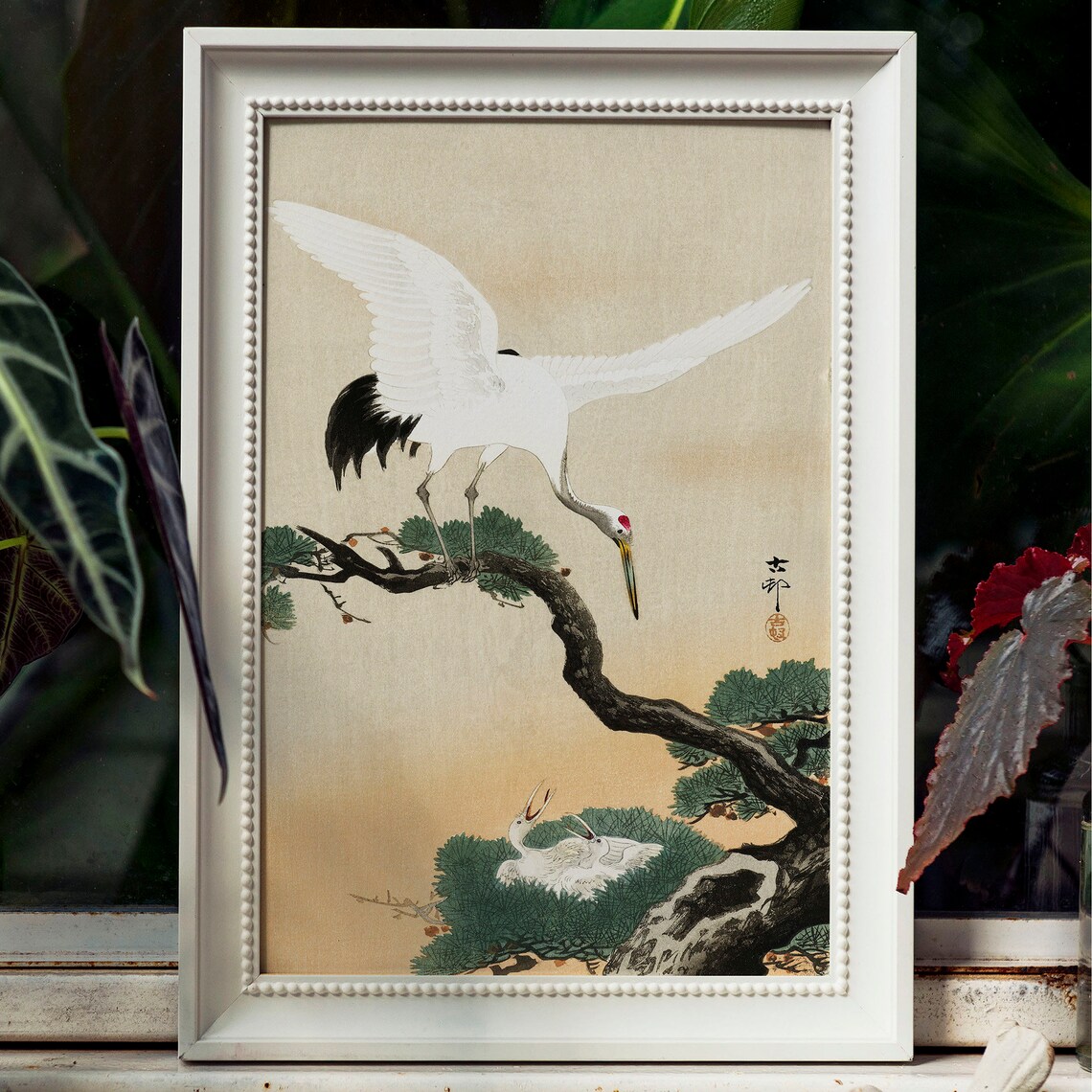 Japanese Crane Vintage Drawing Poster, Wild Animals - Image 4