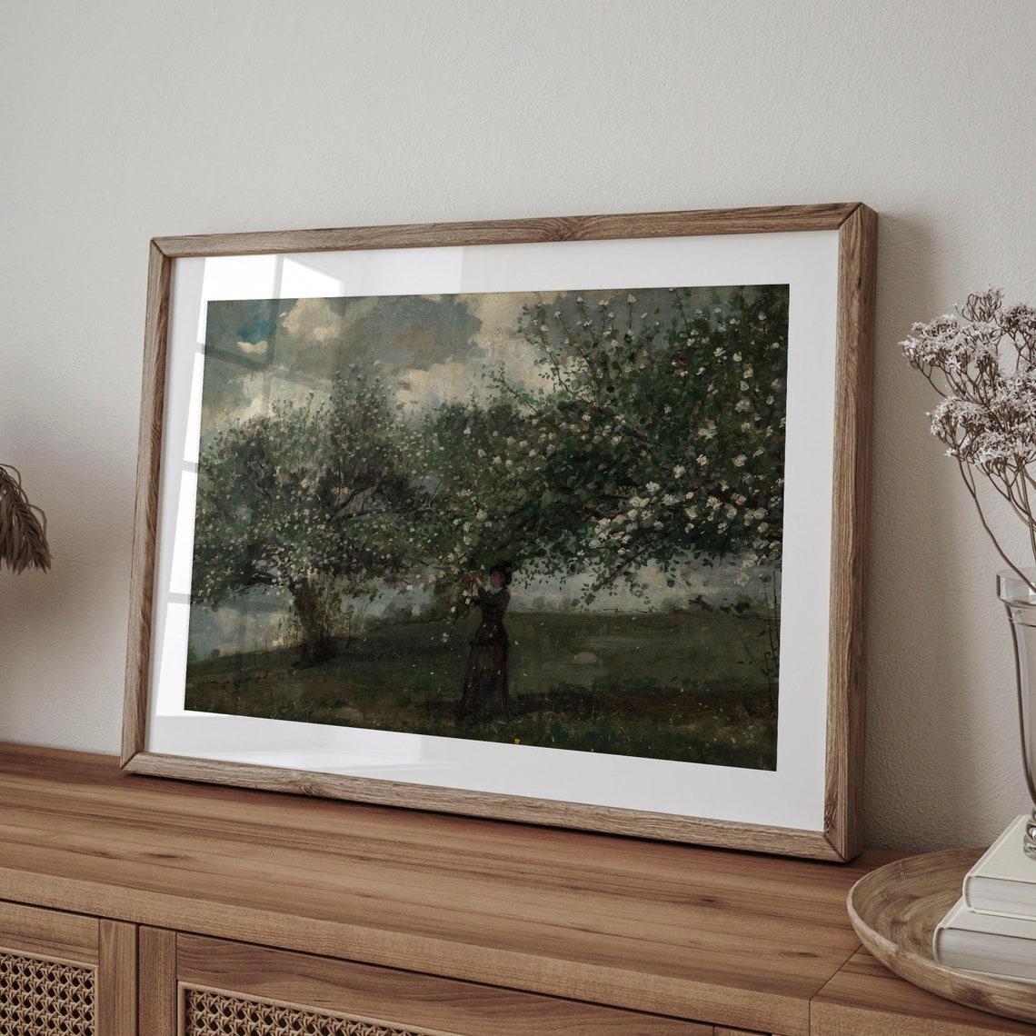 Woman Picking Blossoms Under a Flowering Tree Vintage Poster - Image 4