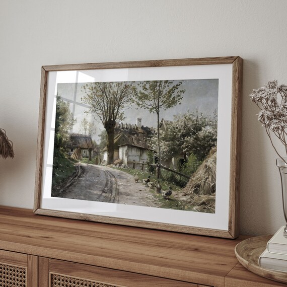Country Road Vintage Oil Painting Poster Print