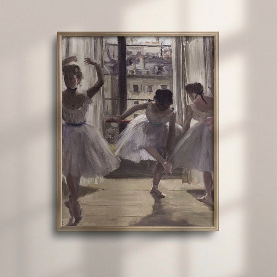 Antique Ballerina Painting Vintage Ballet Art Dance Studio Decor Girls Room Wall Art Ballet Oil Painting Reproduction C16 726