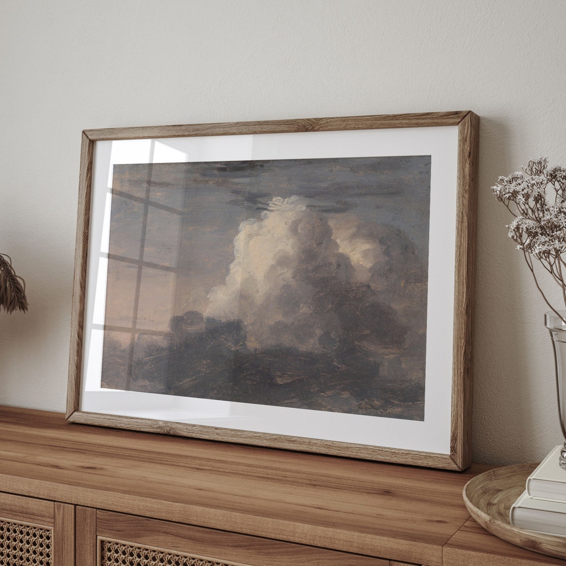 Towering Cumulus Cloud Vintage Sky Study Antique Oil Painting Poster - Image 4