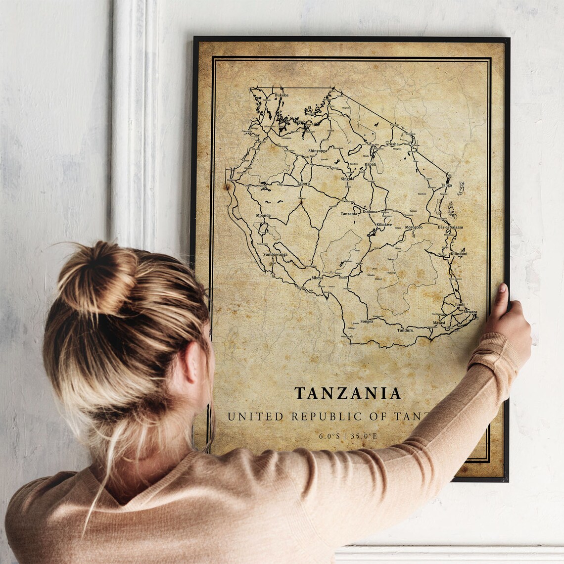 Tanzania Vintage Map Poster Print, Country Map - Image 2