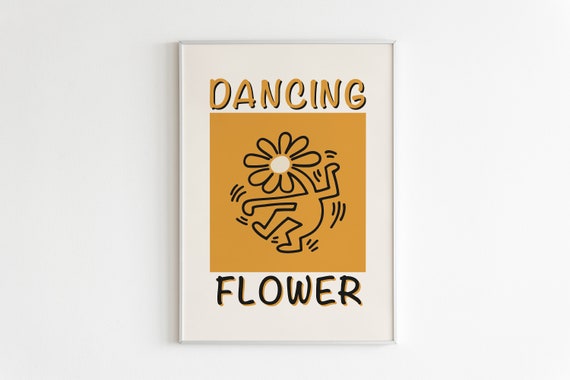 Dancing Flowers Dance Print Wall Art Home Decor Print Minimalist Print Minimalist Poster Line Art Flower Print Flower Art