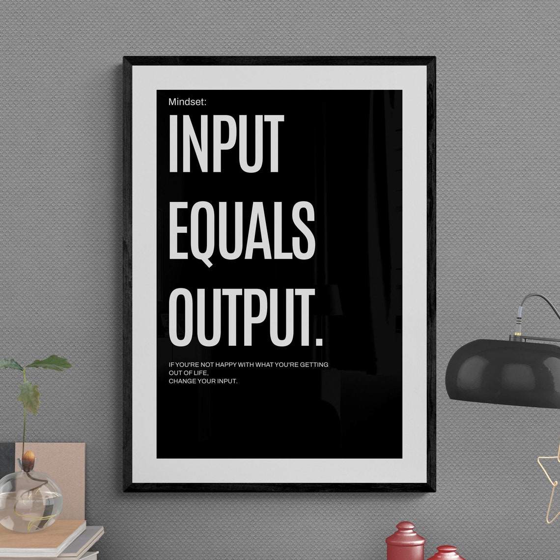 Input Equals Output Change Your Habits Growth Mindset Quote Poster