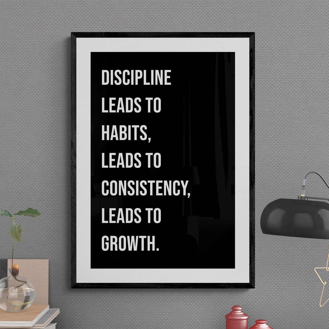Discipline Leads To Habits Leads To Consistency Growth Poster