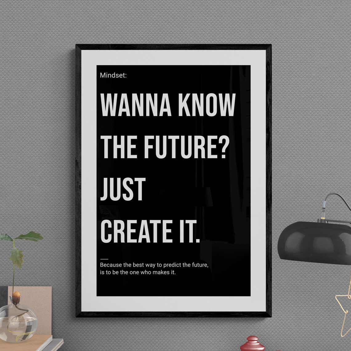 Create Your Future Work Hard Stay Focused Mindset Motivational Wall Art Hustle Inspiration Growth Execute Passion Success