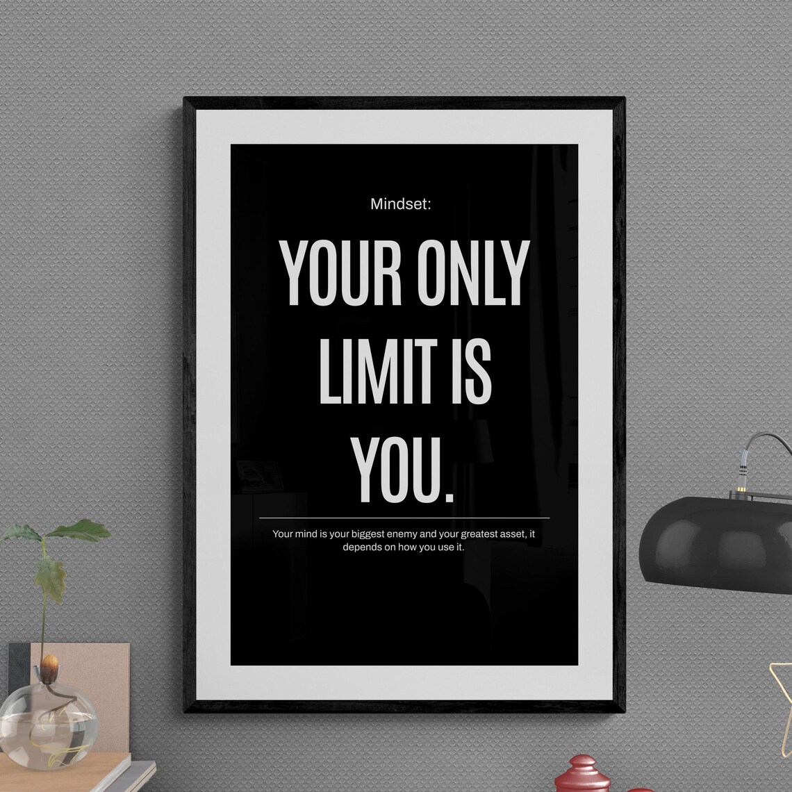 Your Only Limit Is You Work Hard Stay Focused Mindset Motivational Wall Art Hustle Success Inspiration Growth Execute - Image 3