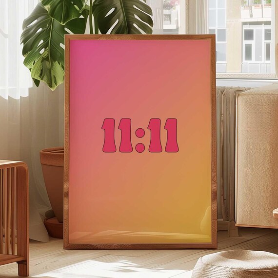 Eleven Eleven Angel Number Retro Gradient Manifesting Poster