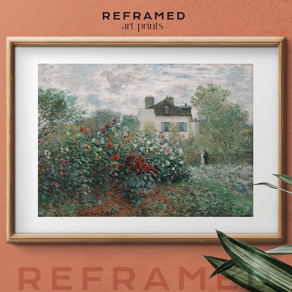 Monet Style Flower Garden Impressionist House Landscape Painting Poster
