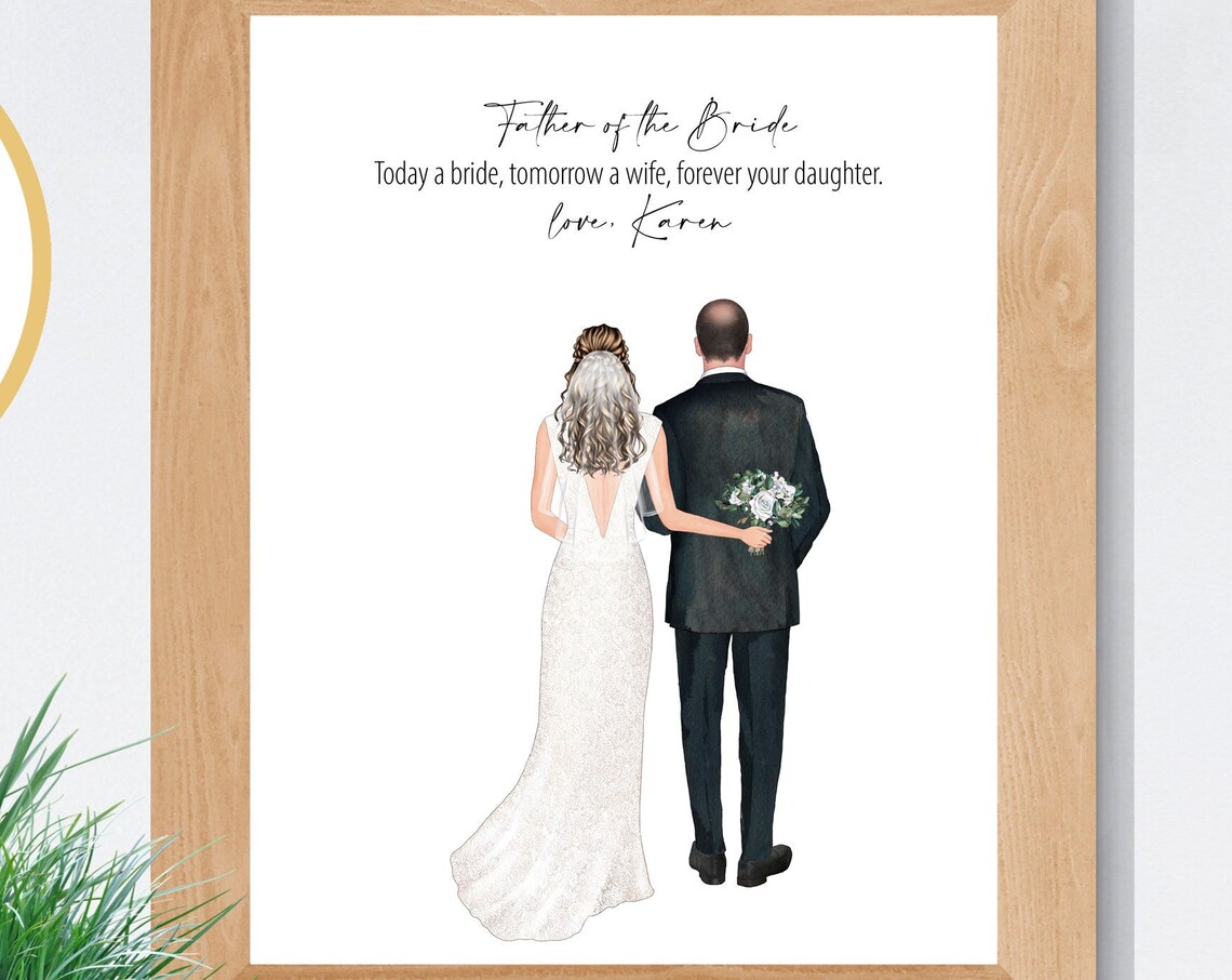 Custom Father of the Bride Wedding Portrait Daughter Gift Poster