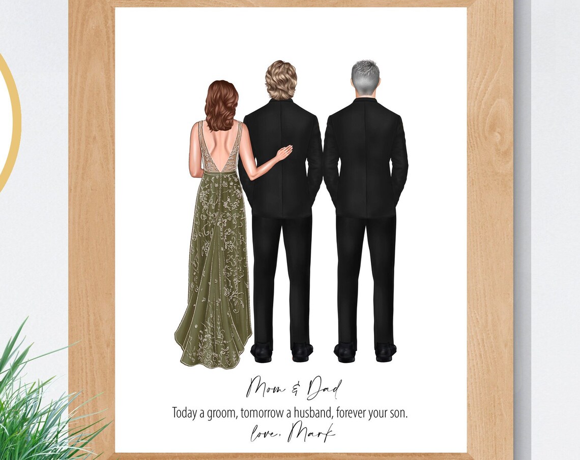 Custom Parents of the Groom Wedding Portrait Thank You Poster