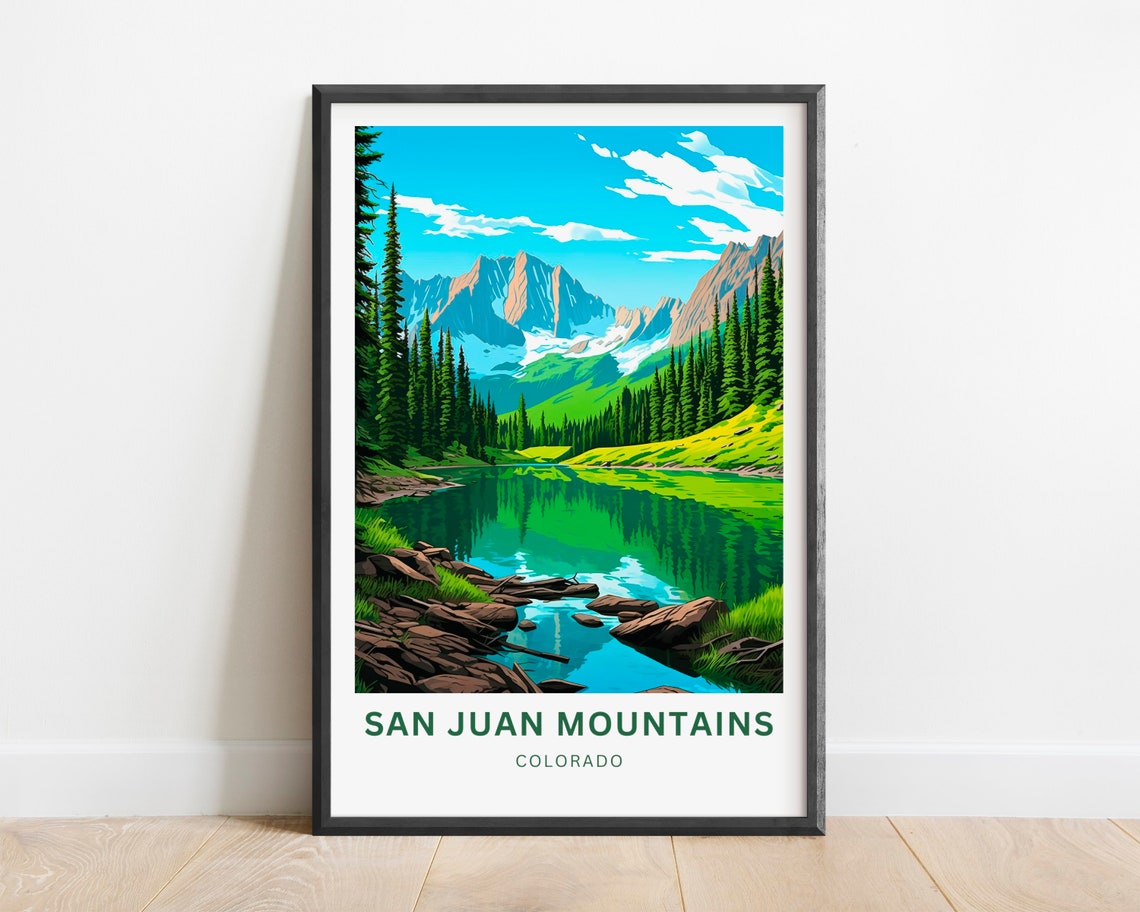 Personalized San Juan Mountains Colorado Alpine Lake Sunset Poster - Image 2