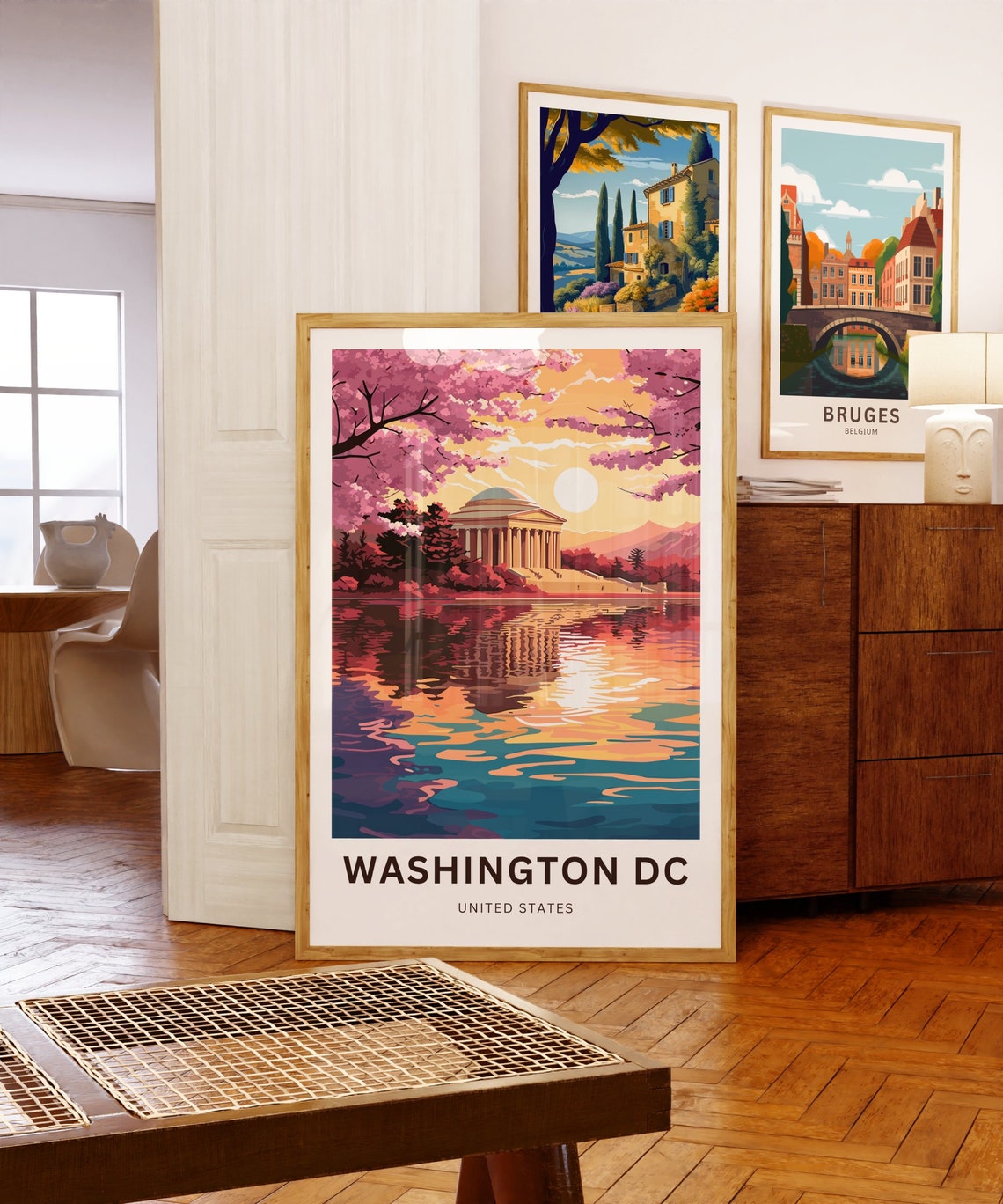 Personalized Washington DC Jefferson Memorial Sunset Reflection Poster - Image 5