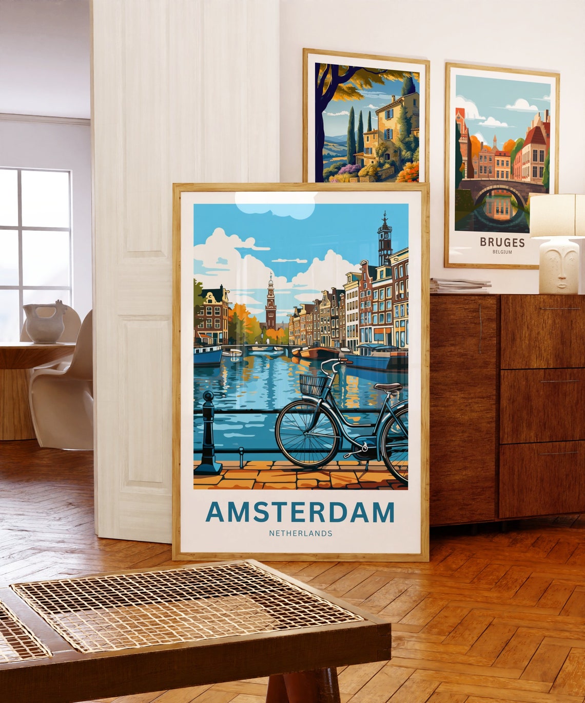 Amsterdam Netherlands Historic Canal Travel Poster Personalized Gift - Image 5