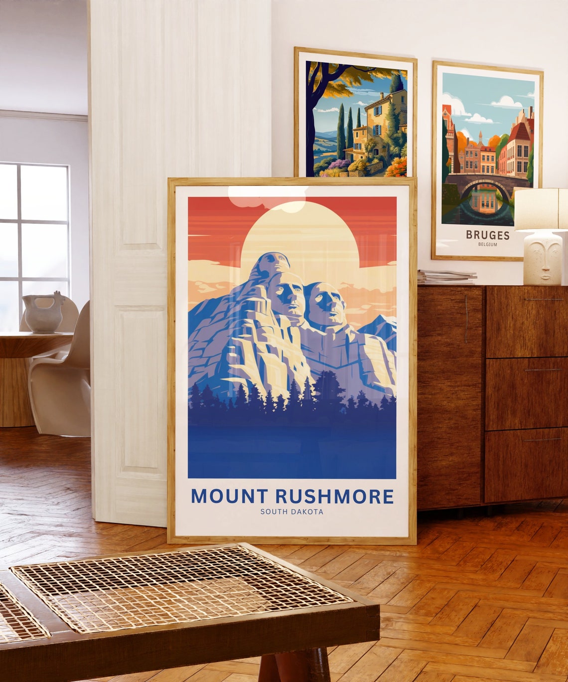 Mount Rushmore South Dakota Sunset Glow Personalized Travel Poster - Image 5