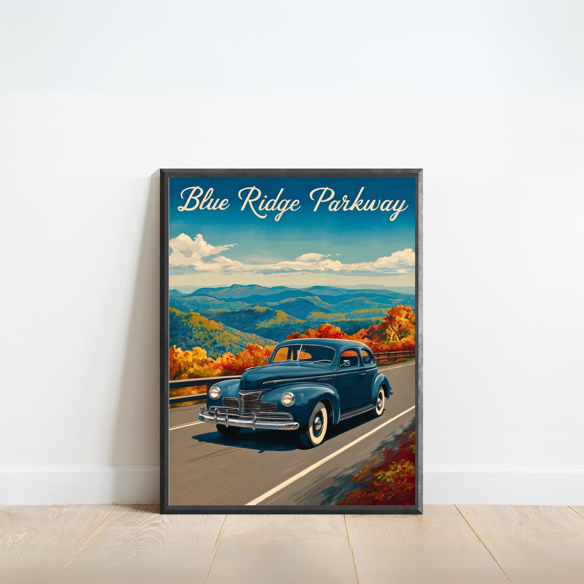 Blue Ridge Parkway Vintage Travel Poster, Virginia Art Print