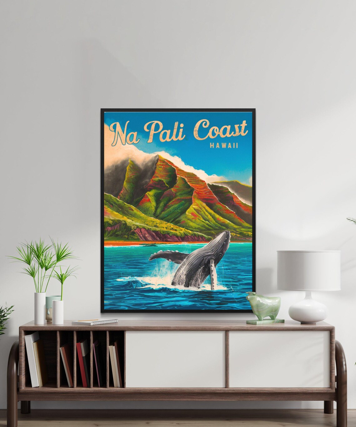 Na Pali Coast Vintage Travel Poster, Hawaii Travel Art - Image 2