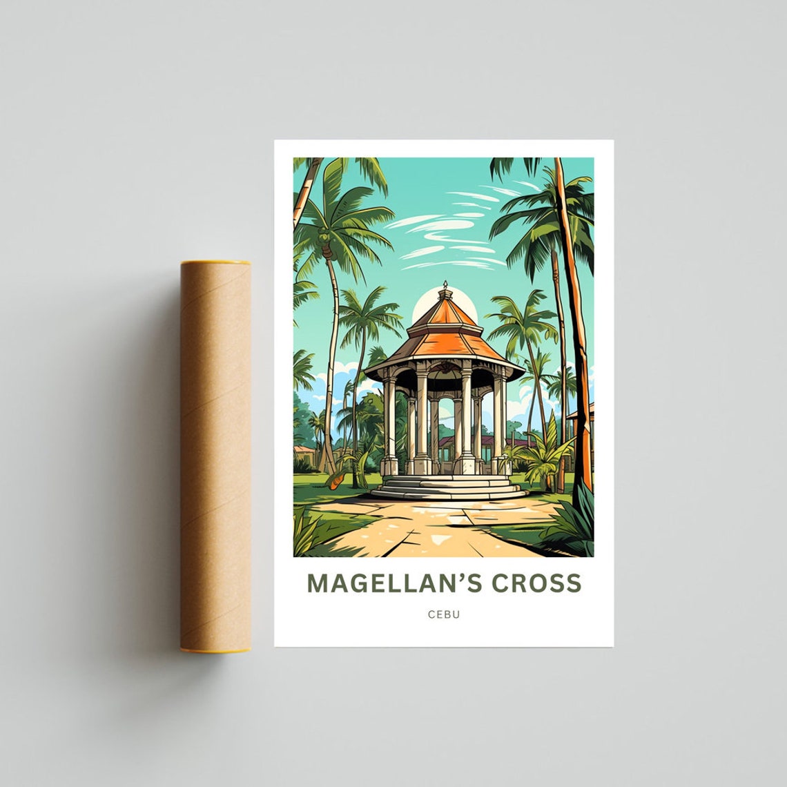 Magellan's Cross Cebu Philippines Personalized Travel Art Poster - Image 4
