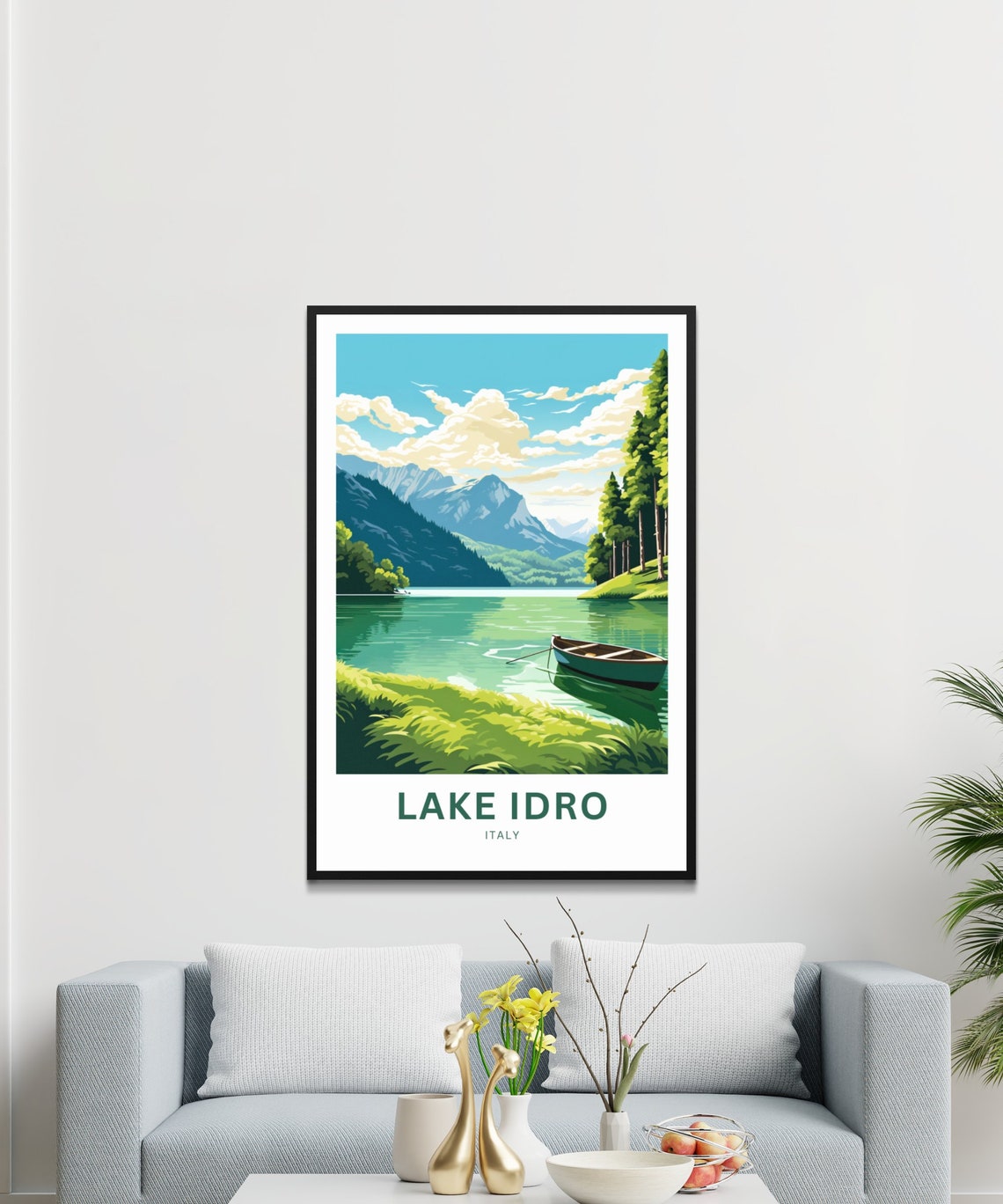 Lake Idro Pine Forest Tranquil Alpine Mountain Lake Italy Poster - Image 3