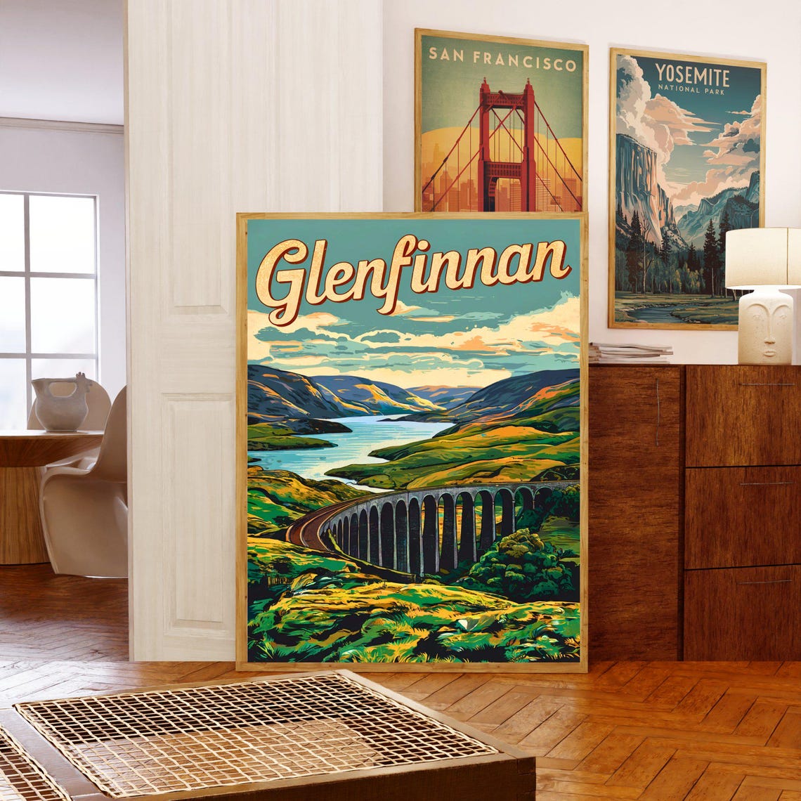 Glenfinnan Viaduct Scottish Highlands Railway Vintage Travel Poster - Image 5
