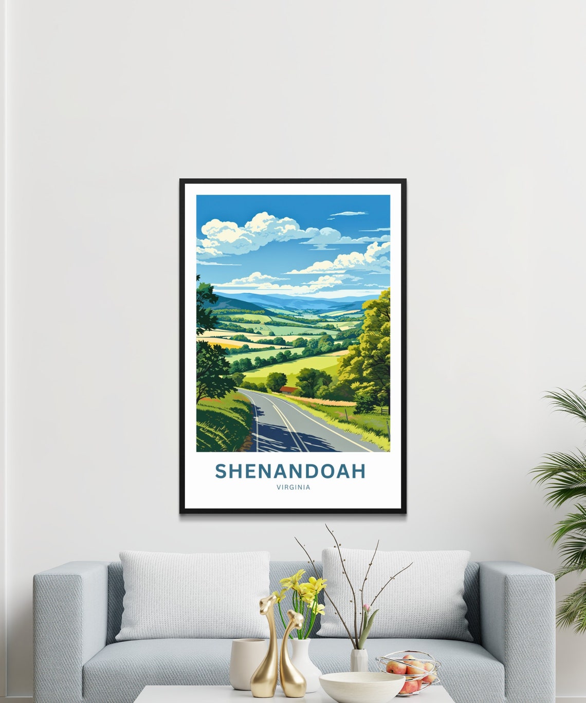 Shenandoah Virginia Personalized Green Summer Valley Travel Poster - Image 2
