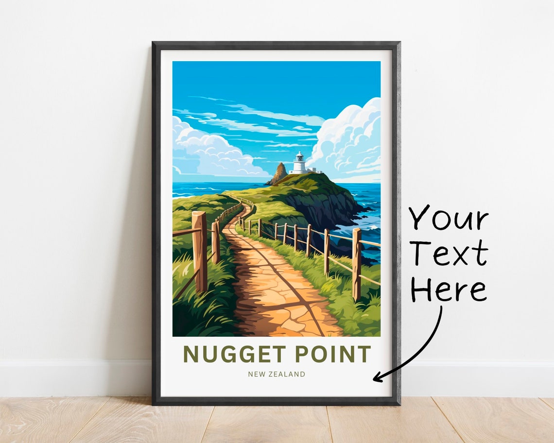 Personalized Nugget Point New Zealand Lighthouse Path Poster