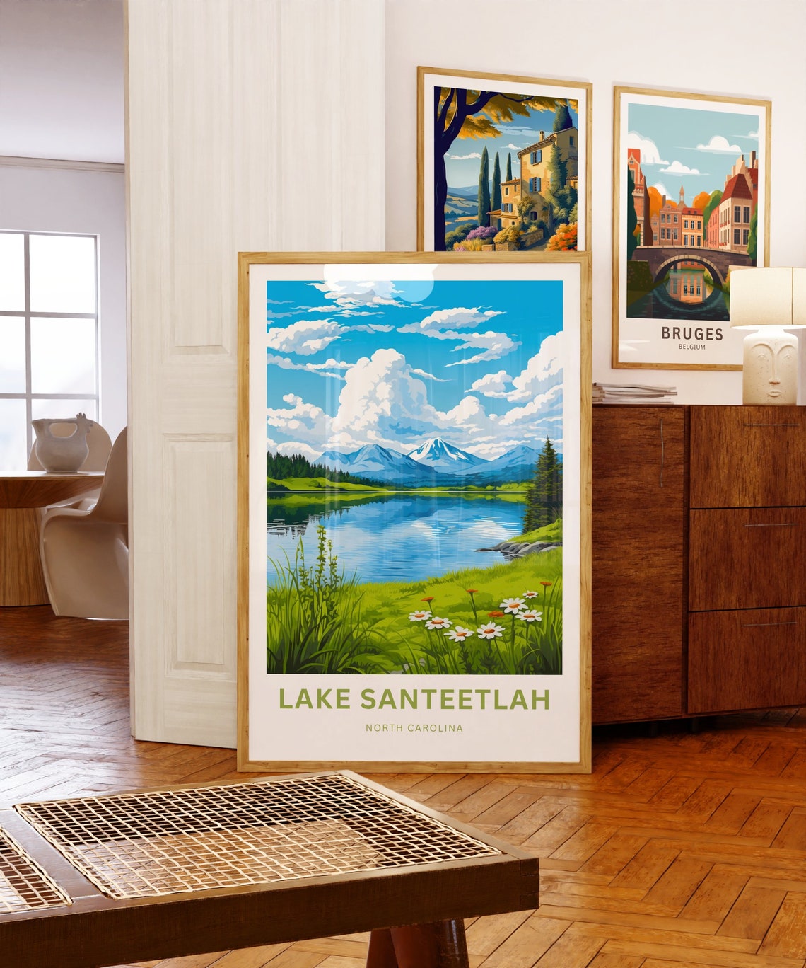 Lake Santeetlah North Carolina Mountain Lake Dawn Travel Poster - Image 3