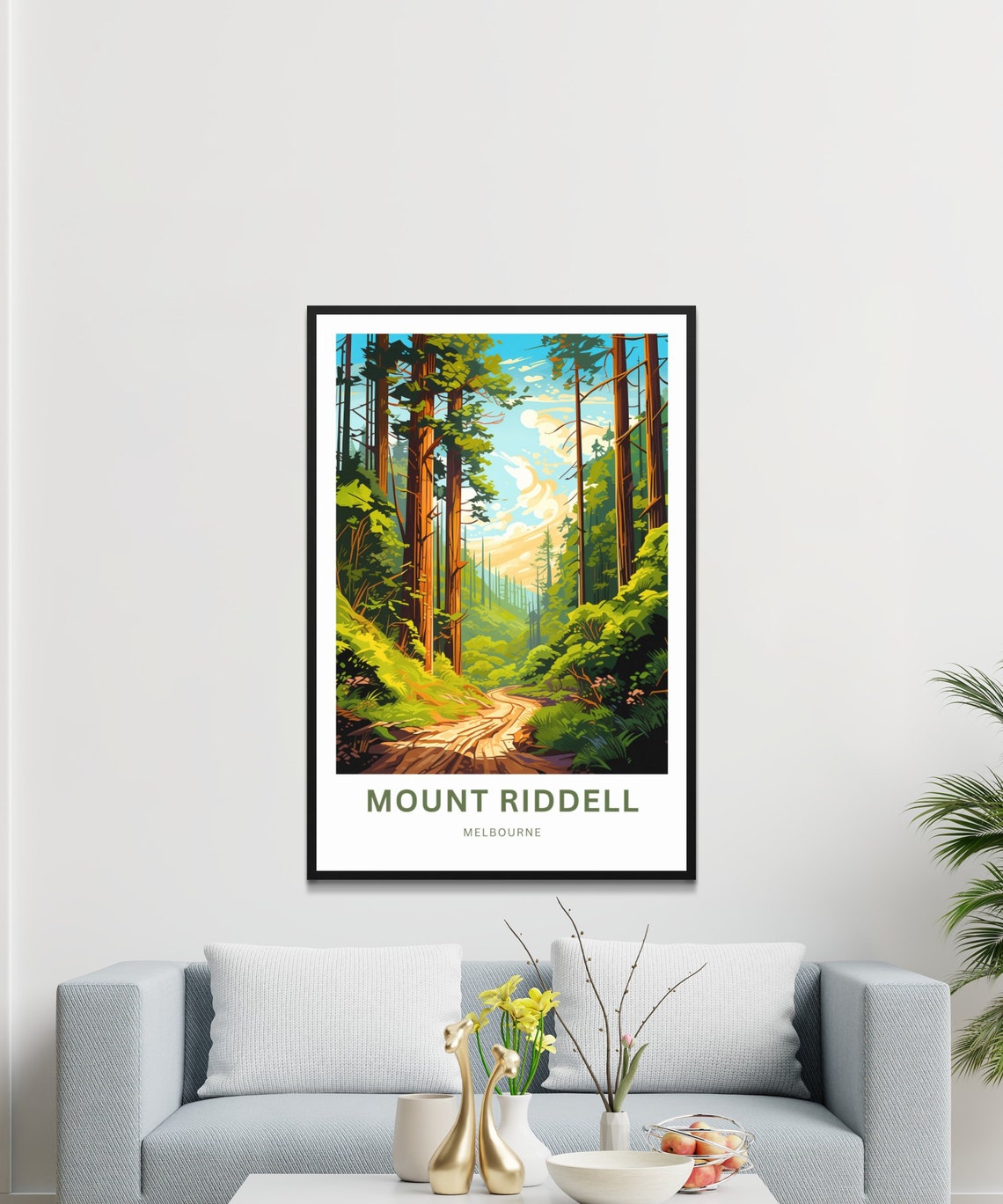 Personalized Mount Riddell Melbourne Forest Trail Custom Text Poster - Image 3
