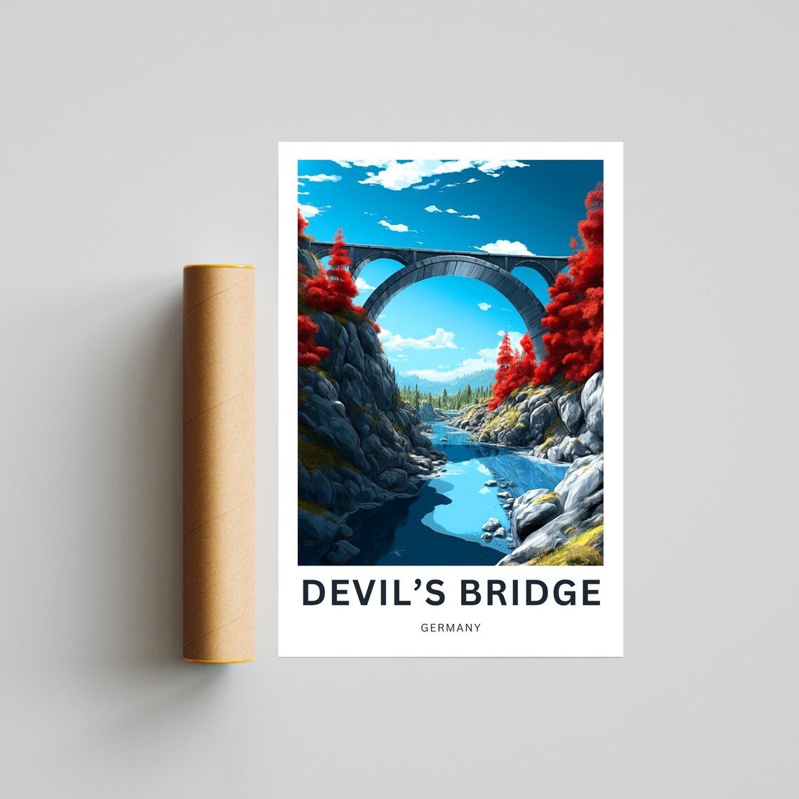 Devils Bridge Travel Poster, Germany Personalized - Image 4