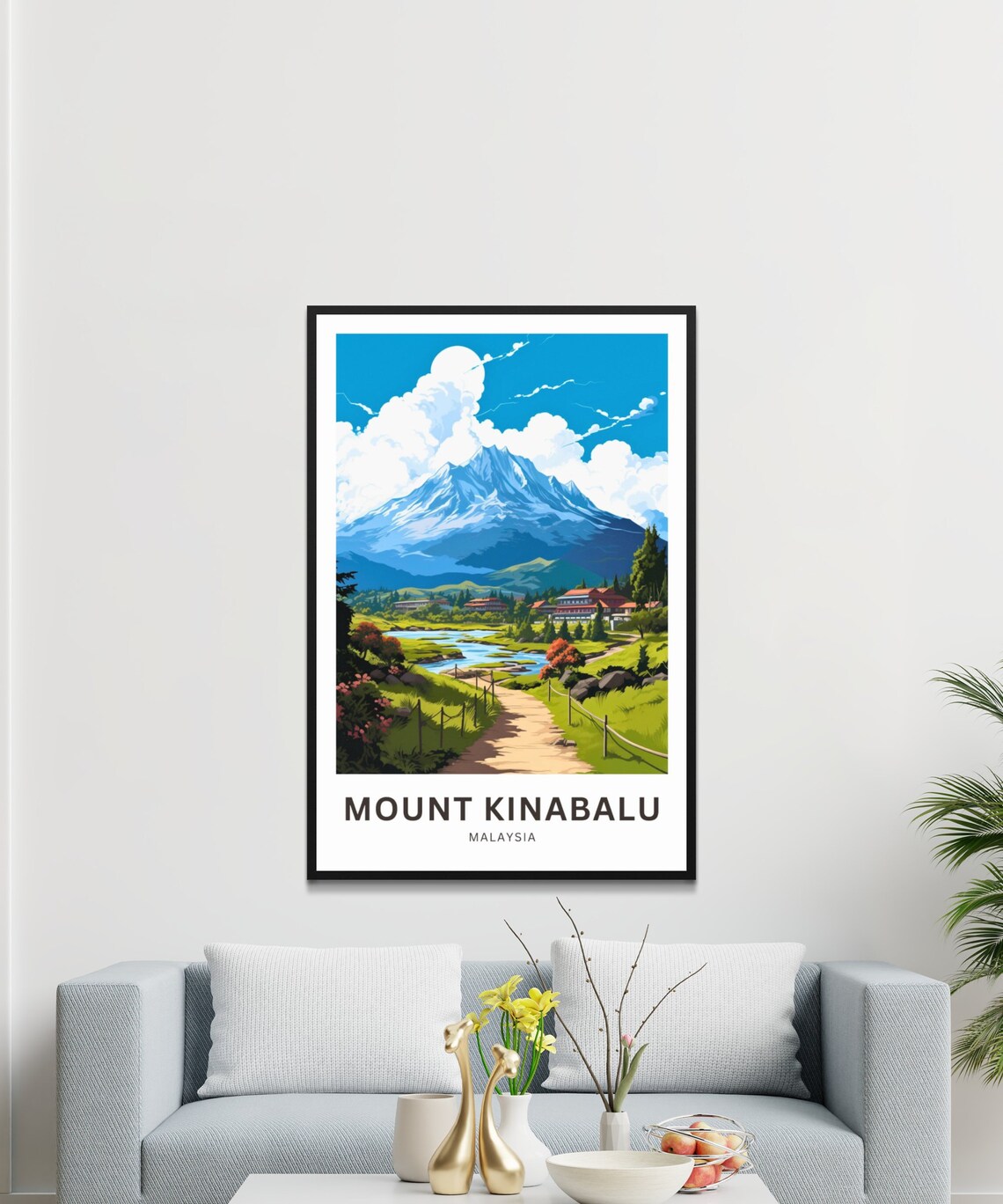 Mount Kinabalu Travel Poster, Malaysia Landscape - Image 3