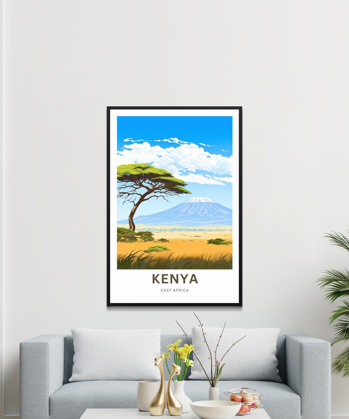 Kenya East Africa Leaning Acacia Snow Peak Personalized Poster - Image 3
