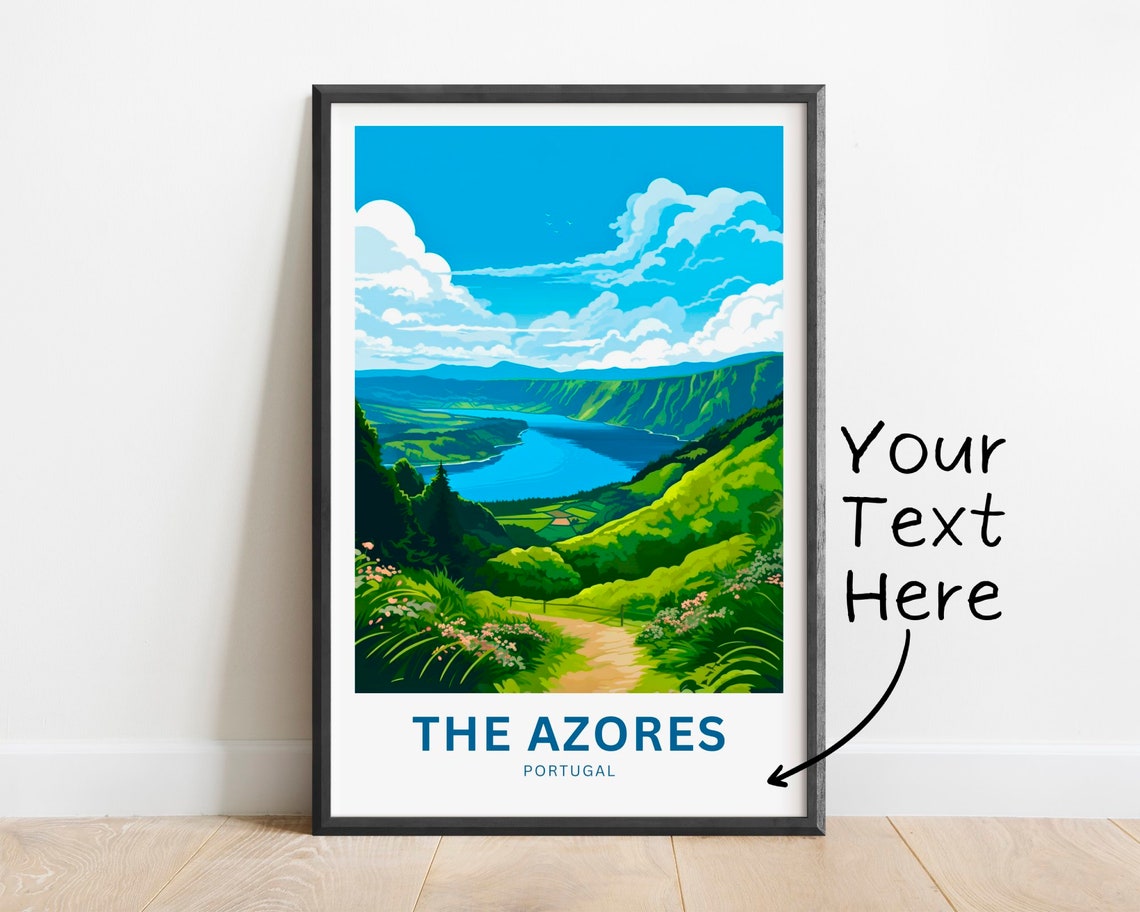 The Azores Portugal Personalized Crater Lake Valley View Travel Poster