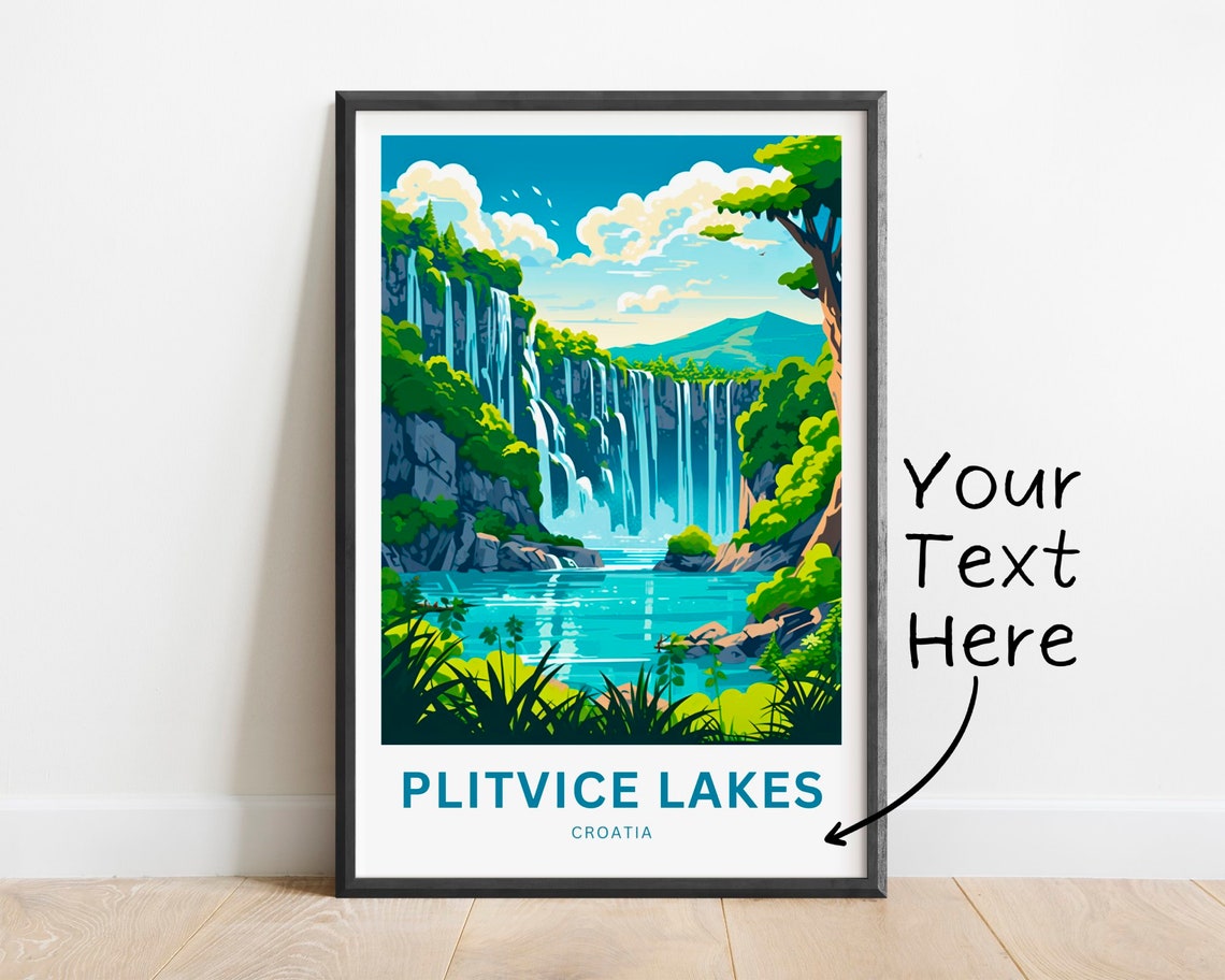 Personalized Plitvice Lakes Croatia Waterfalls National Park Poster
