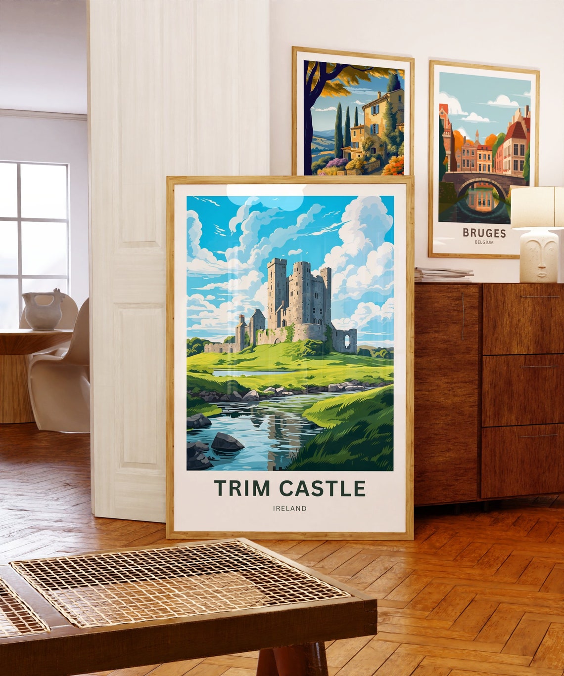 Trim Castle Ireland Ruins Hill River Rocks Vintage Travel Poster - Image 5