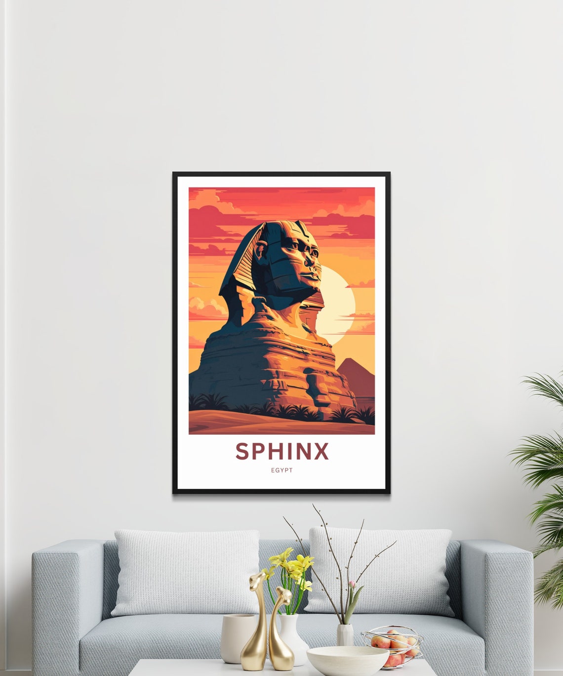 Great Sphinx of Egypt Sunset Desert Personalized Travel Poster - Image 2