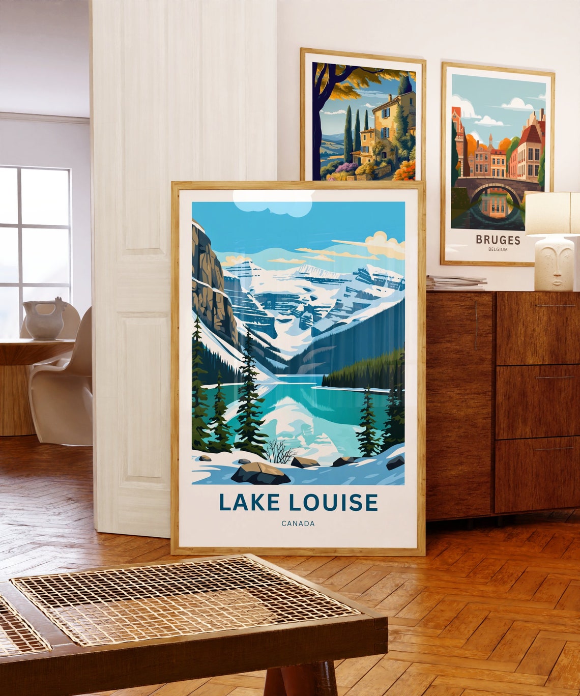 Lake Louise Alberta Canada Beautiful Mountain Lake View Poster - Image 5