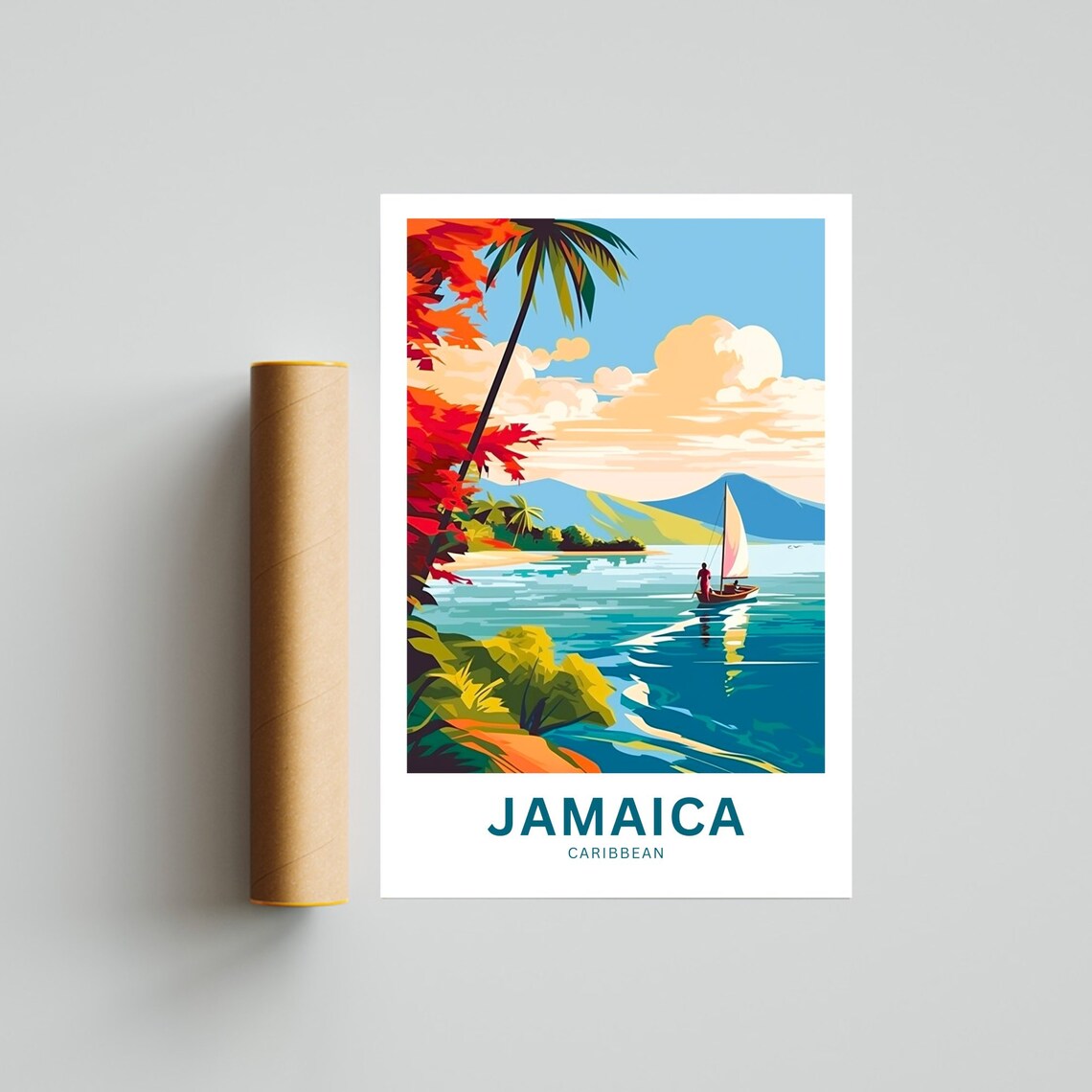 Jamaica Travel Print Caribbean Present Poster - Image 4