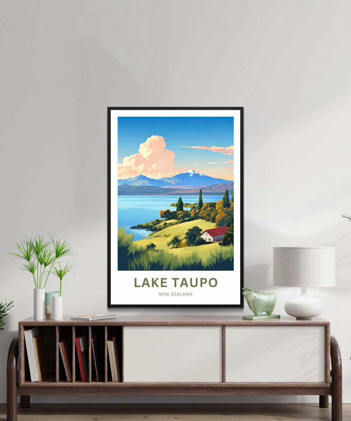 Personalized Lake Taupo Travel Poster, New Zealand - Image 2