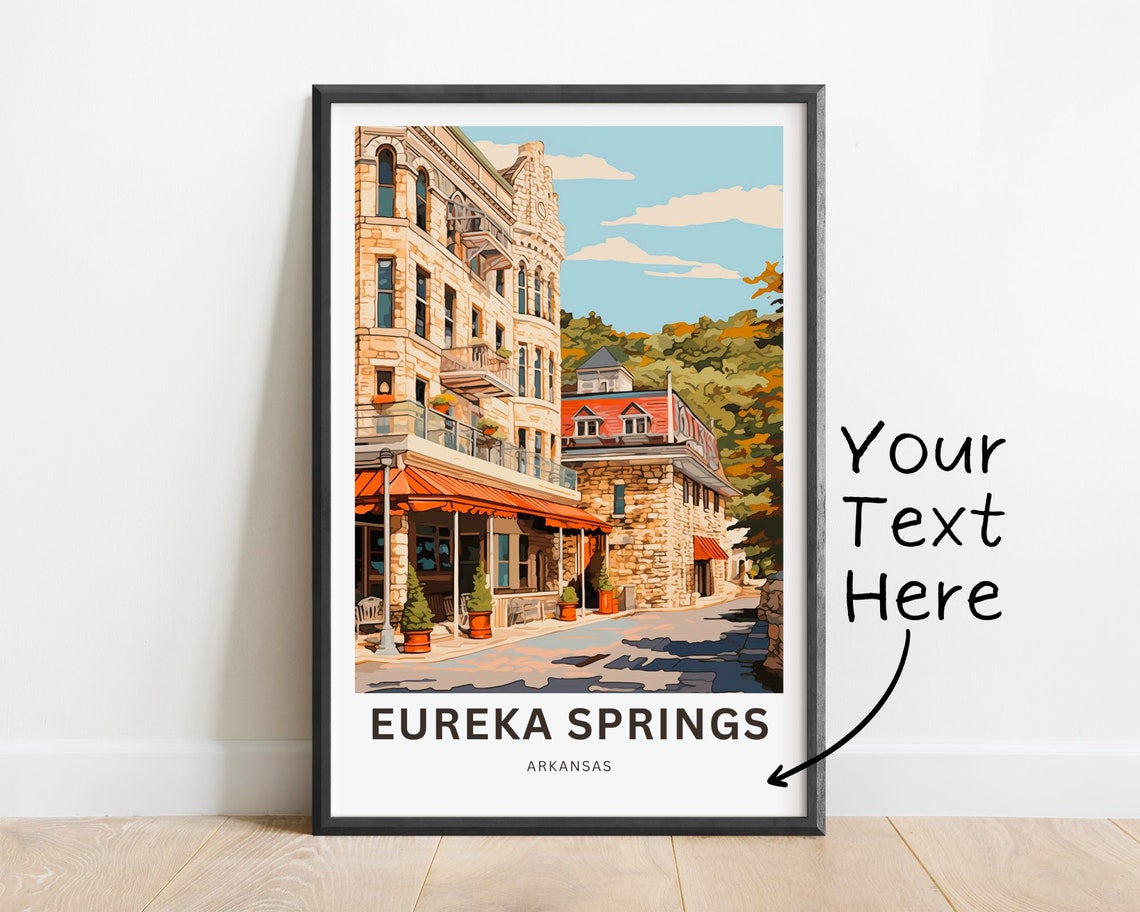 Eureka Springs Arkansas Historic Hotel Street Personalized Poster