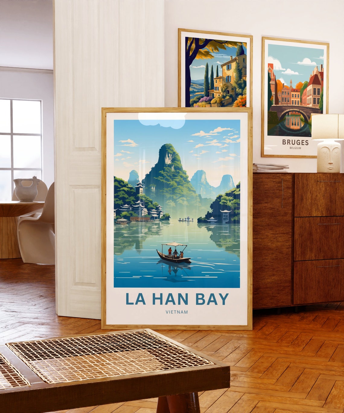 La Han Bay Vietnam Limestone Karst Bay Boat Scenic Travel Poster - Image 5