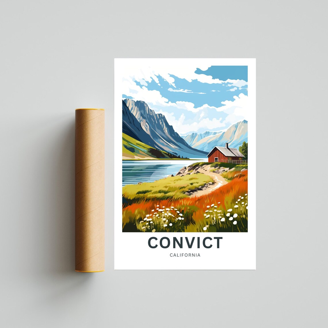 Convict Lake Travel Poster, California Wall Art - Image 4