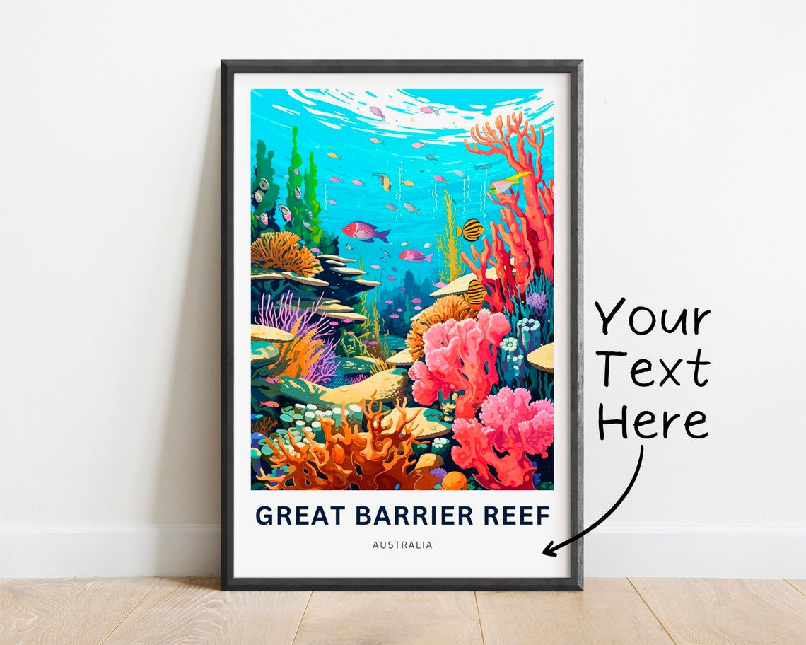 Great Barrier Reef Australia Tropical Fish Coral Reef Scene Poster - Image 3