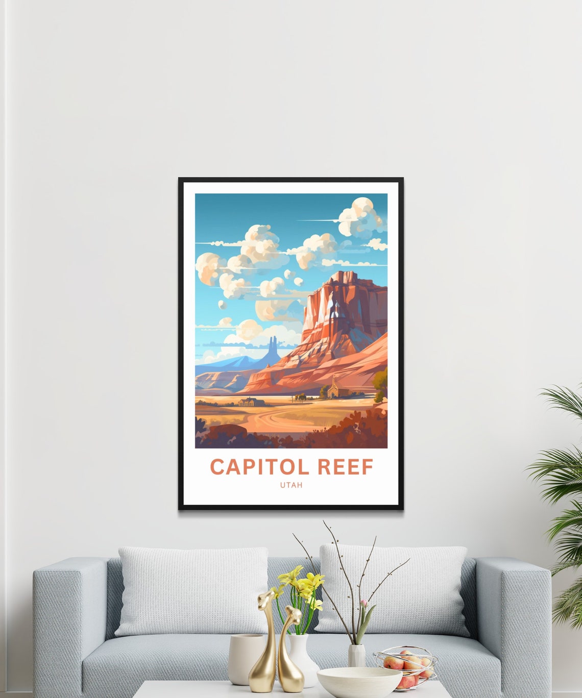 Capitol Reef Utah National Park Red Rock Desert Canyon Poster - Image 3