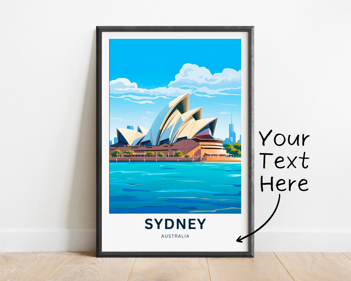 Personalized Sydney Australia Opera House Harbor Travel Poster
